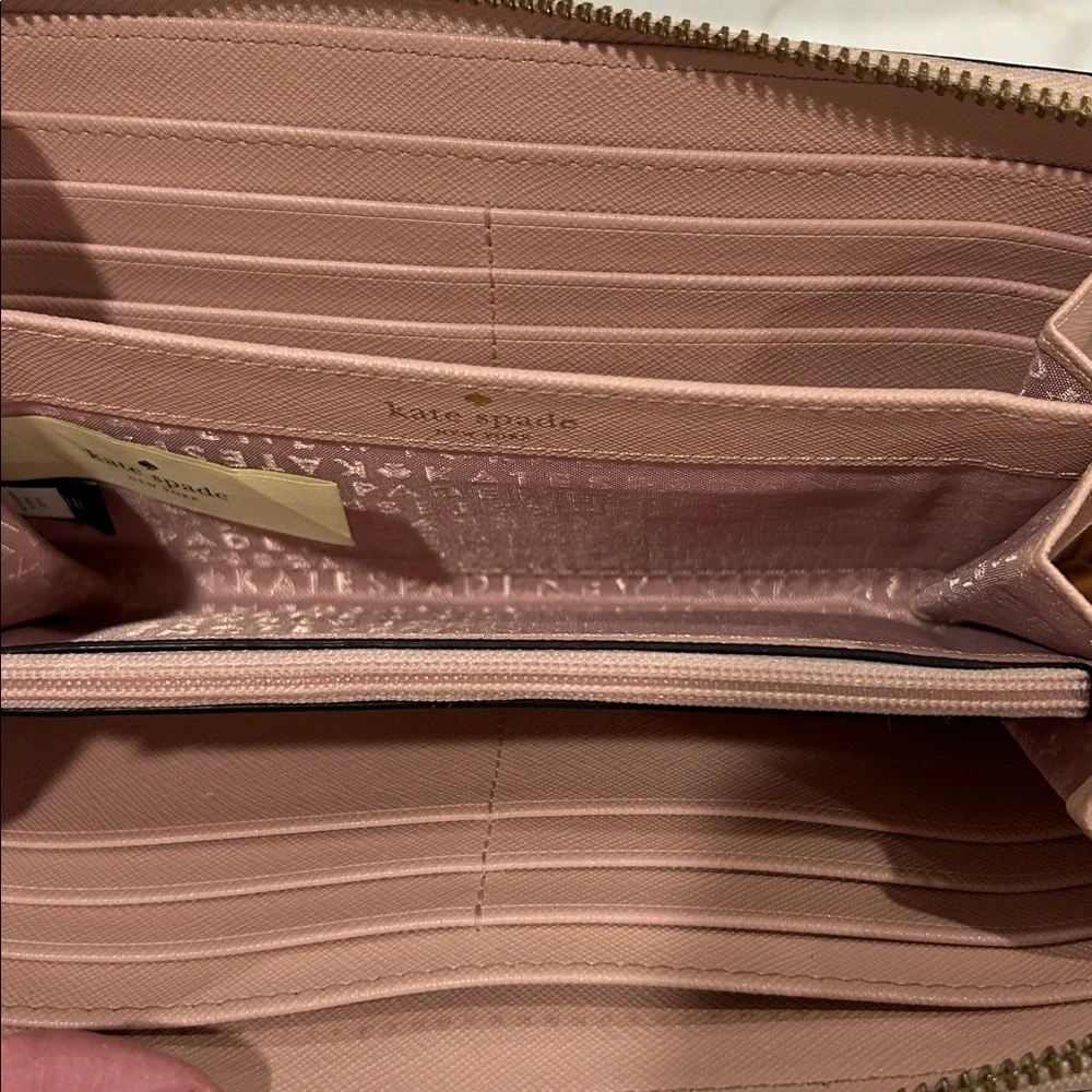 Kate Spade‎ Neda Newbury Lane Saffiano Leather Zip Around Wallet Dusty Pink